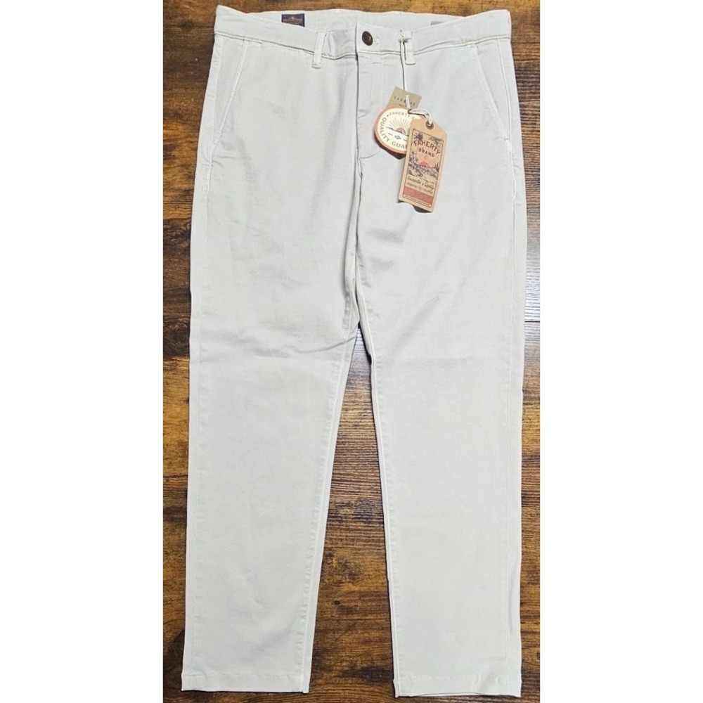 Faherty Coastline Premium‎ Chino Pants Men 32x28 Khaki-Stone Tailored Fit NWT